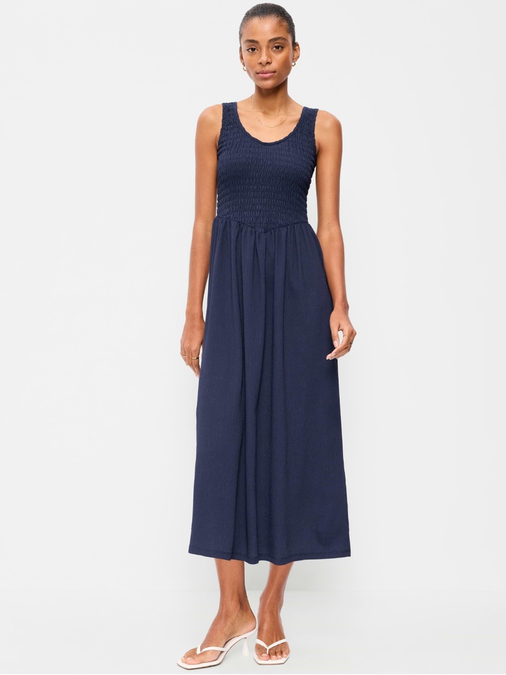 Old Navy Navy Smocked Tank Maxi Dress